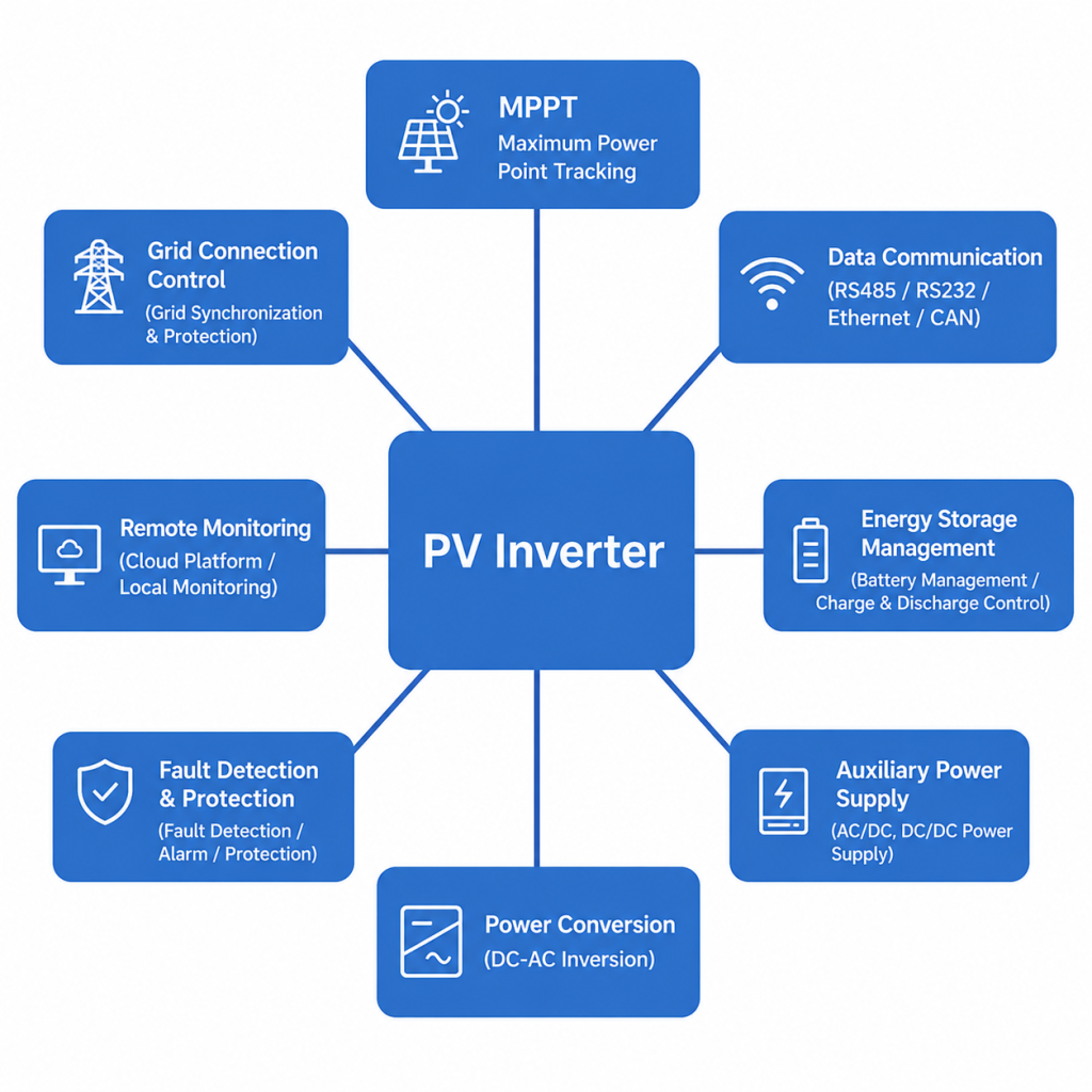 What Is a PV Inverter? Working Principle, Electrical Risks, and Circuit Protection Solutions-Protection Devices-TVS Diodes-ESD Protection devices-Gas Discharge Tube-Thyristor-Pled Protectors-Mov