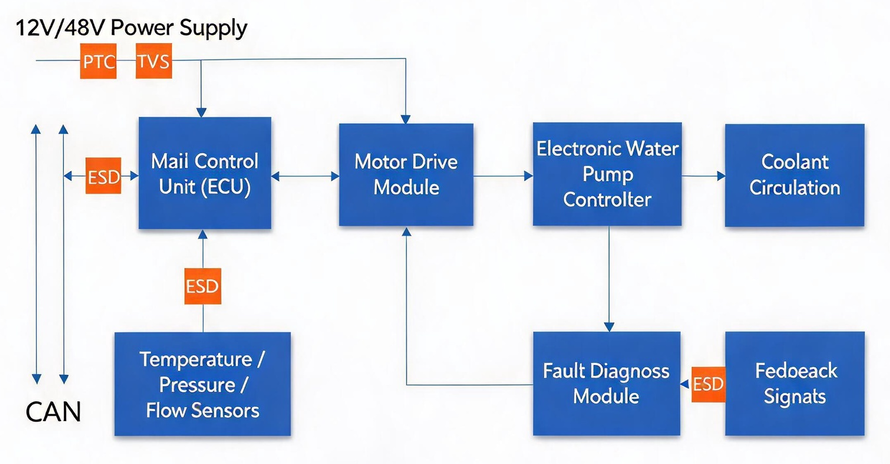 Electronic Water Pump Temperature Control System
