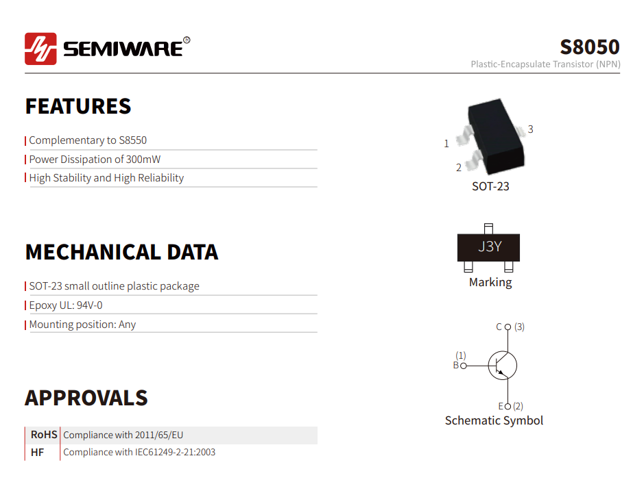 S8050 | NPN Small-Signal Transistor: Selection and Pin-to-Pin Compatibility Guide-Protection Devices-TVS Diodes-ESD Protection devices-Gas Discharge Tube-Thyristor-Pled Protectors-Mov