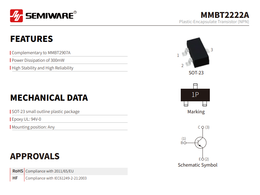 MMBT2222A: 2N2222A SMD Replacement Selection and Application Guide-Protection Devices-TVS Diodes-ESD Protection devices-Gas Discharge Tube-Thyristor-Pled Protectors-Mov