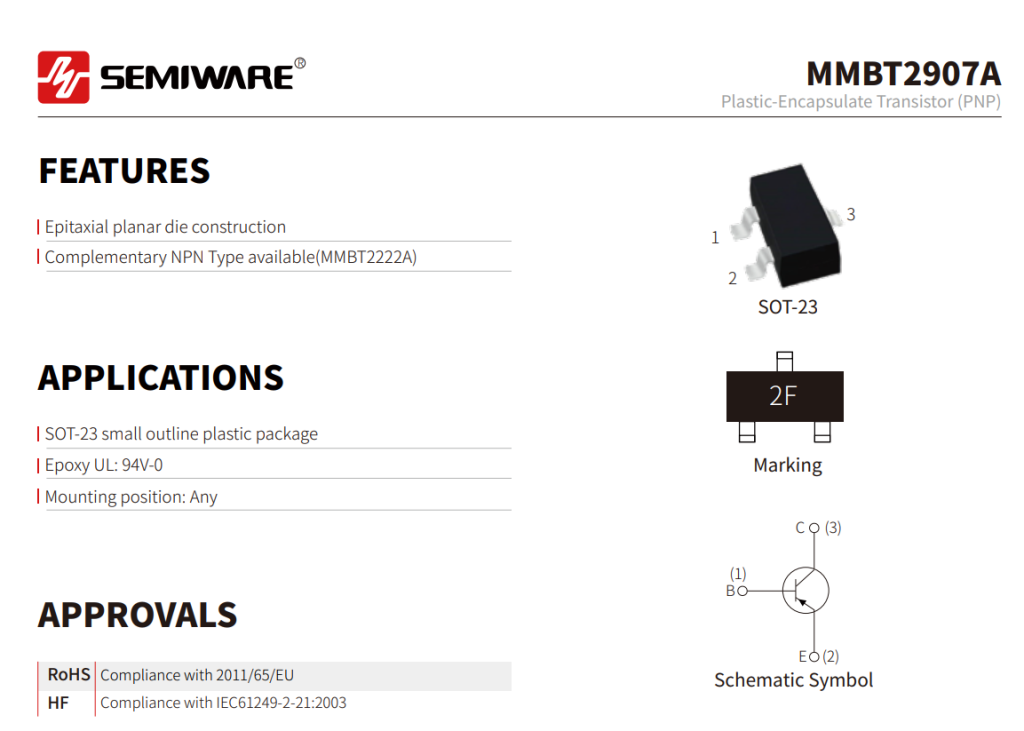 MMBT2907A PNP Transistor: Specifications, Applications and Selection Guide-Protection Devices-TVS Diodes-ESD Protection devices-Gas Discharge Tube-Thyristor-Pled Protectors-Mov